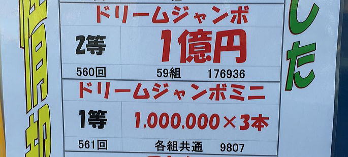 ドリームジャンボ宝くじ2009(第560回全国自治宝くじ)当選番号