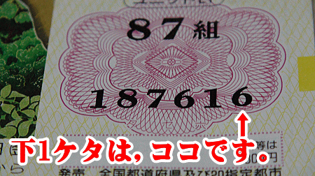 一番右の数字が、「下1ケタ」です。