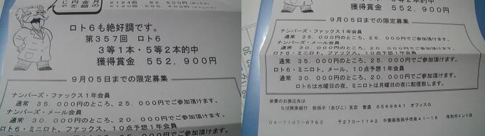 ナンバーズ当選番号速報 序列ポイント法研究会