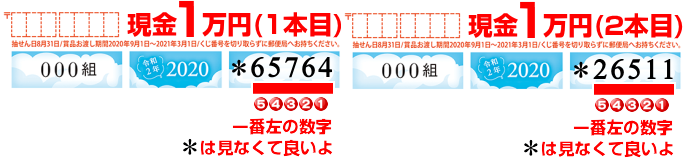 令和2年暑中残暑見舞はがき：かもめ～る(かもめーる)2020当選条件の現金1万円下5ケタ(1本目)の意味とは？