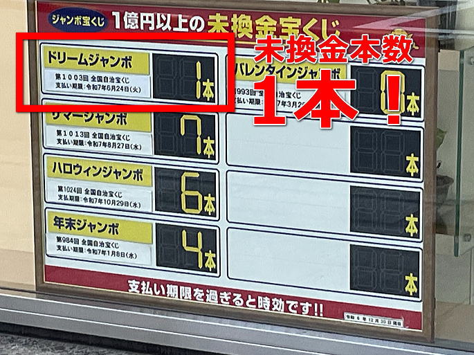 能登半島地震被災地支援 ドリームジャンボ宝くじ2024の未換金本数