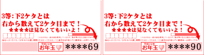 年賀状当選番号の3等下2ケタとは？