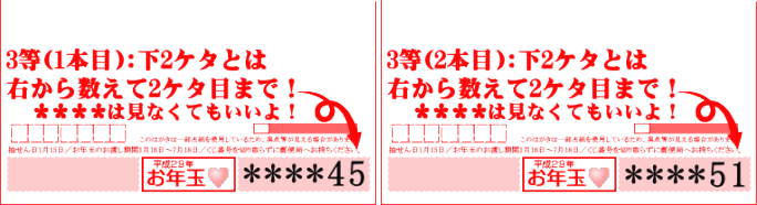 年賀状当選番号の3等下2ケタとは？