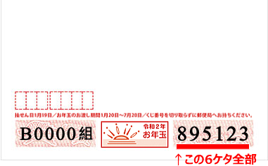 2020年お年玉付き年賀はがき当選番号一覧の見方