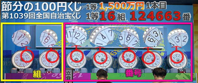 節分の100円くじ当選番号2025 第1039回