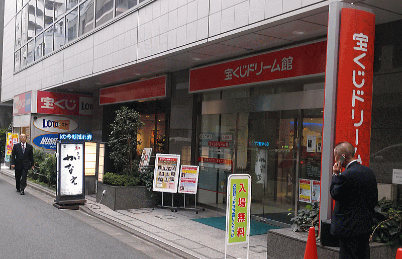 東京「宝くじドリーム館」の外観風景