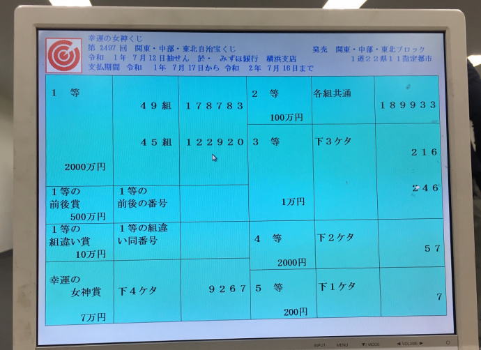 関東・中部・東北自治宝くじ